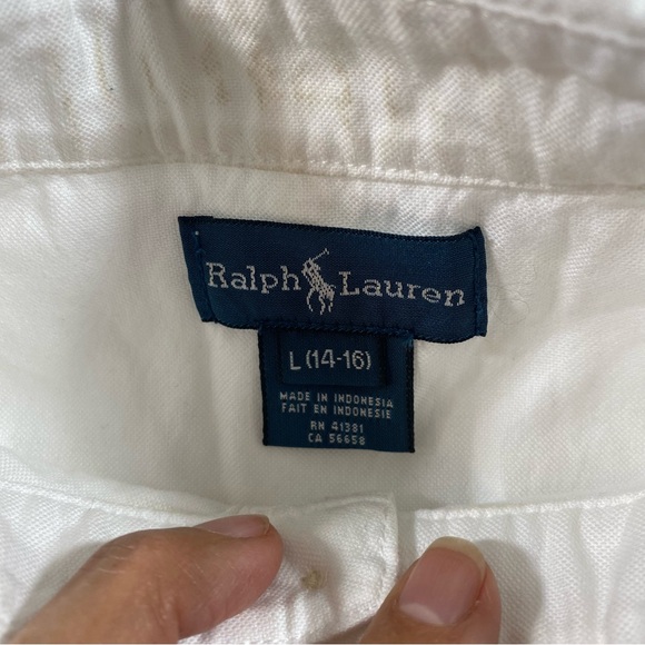 Ralph Lauren Shirt Classic White Polo Shirt long sleeve Black Label Men Large - Picture 3 of 7